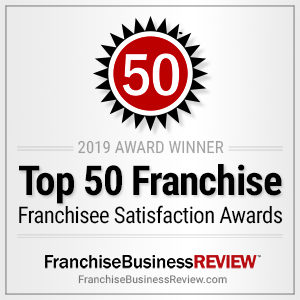 Franchise Business Review 2019 award winner badge.